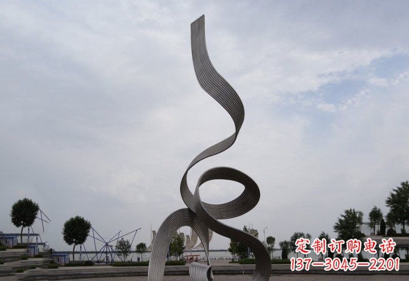 不锈钢丝带雕塑