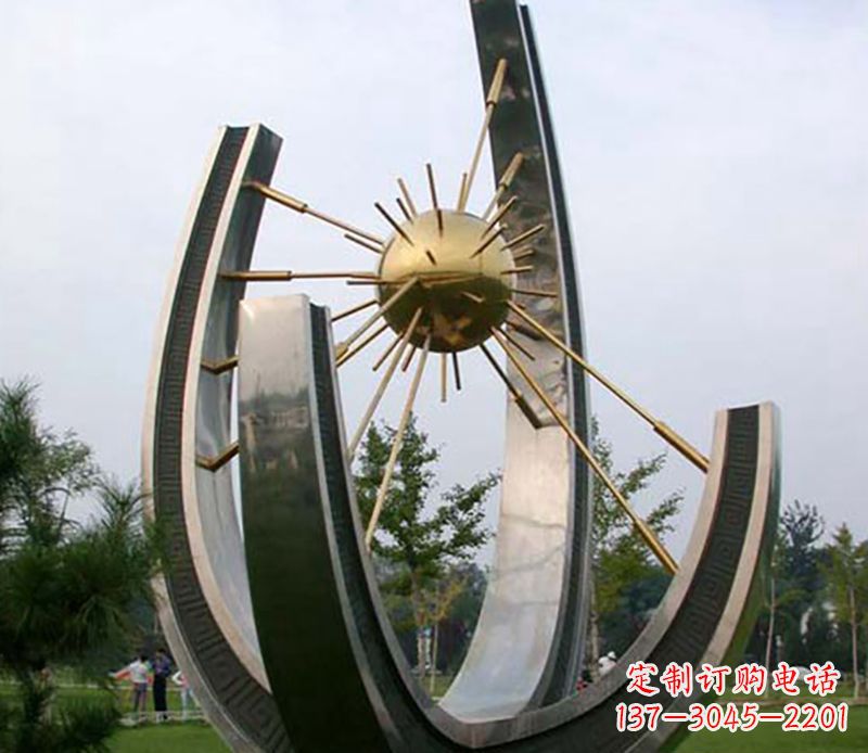 不锈钢太阳针广场景观雕塑