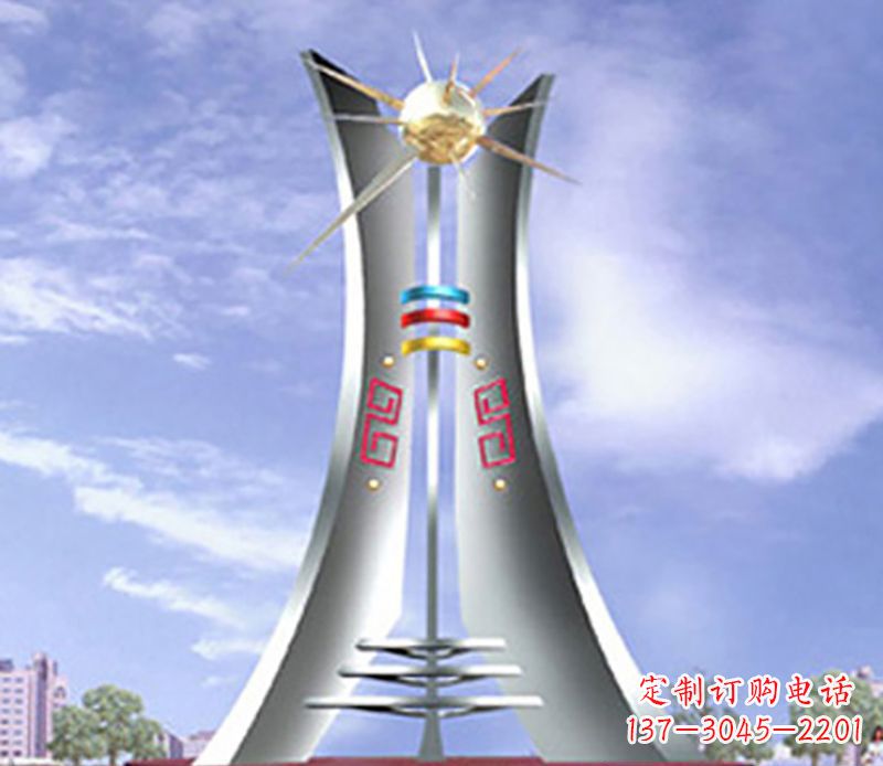 不锈钢太阳之星广场景观雕塑