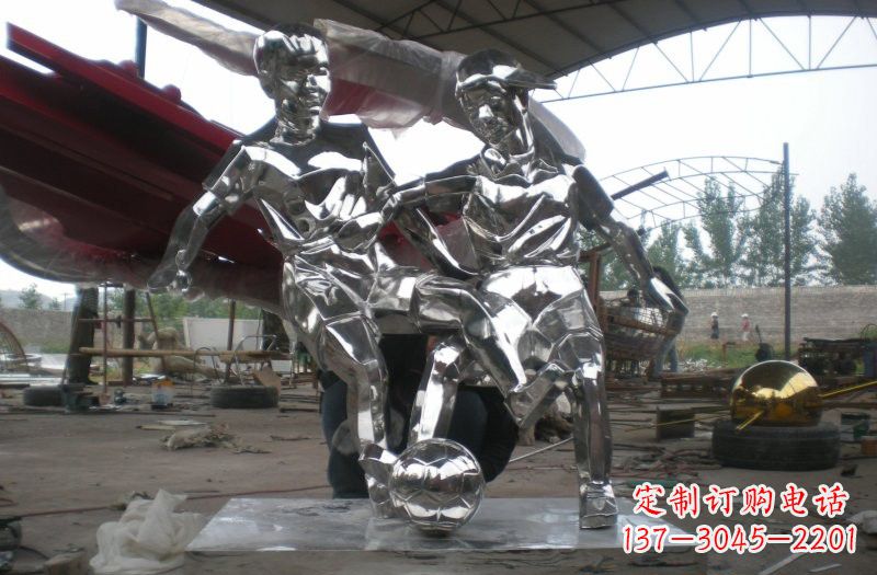 不锈钢/足球/人物-不锈钢踢足球人物 不锈钢/足球/人物-不锈钢踢足球人物