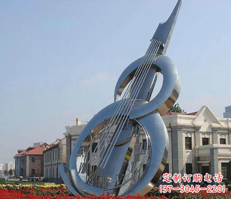 不锈钢提琴雕塑 (2)