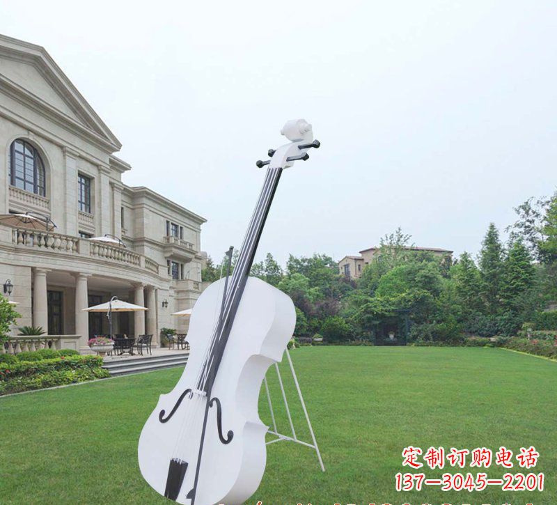 不锈钢提琴景观雕塑