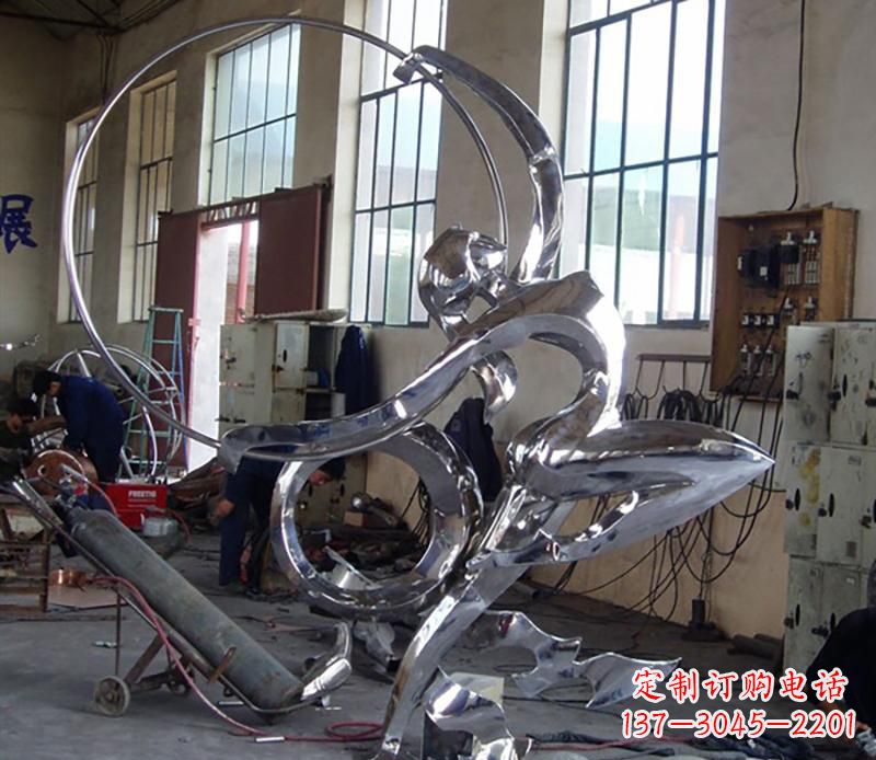 不锈钢体操雕塑