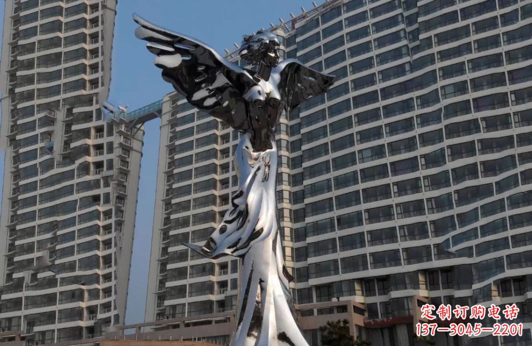 不锈钢天使灿烂的城市景观 不锈钢天使灿烂的城市景观