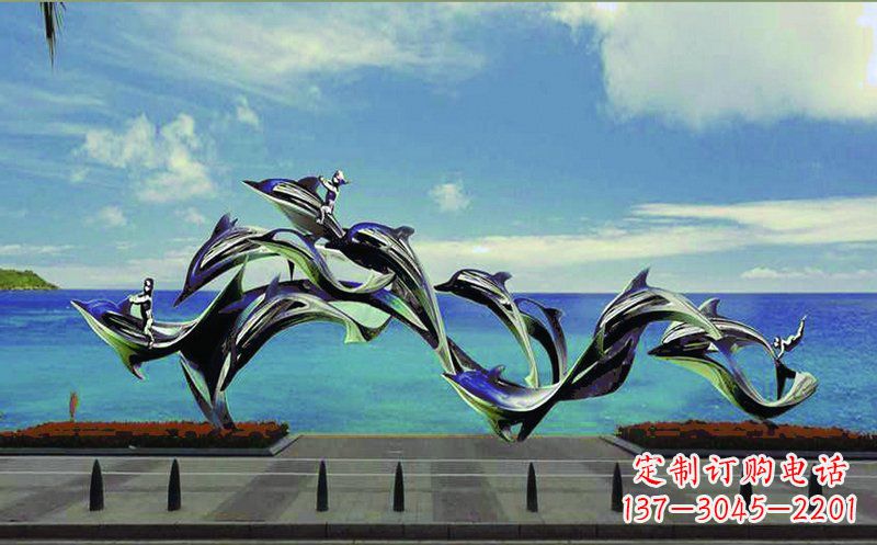 海豚雕塑 - 不锈钢/跳跃/海豚/广场/景观 海豚雕塑 - 不锈钢/跳跃/海豚/广场/景观
