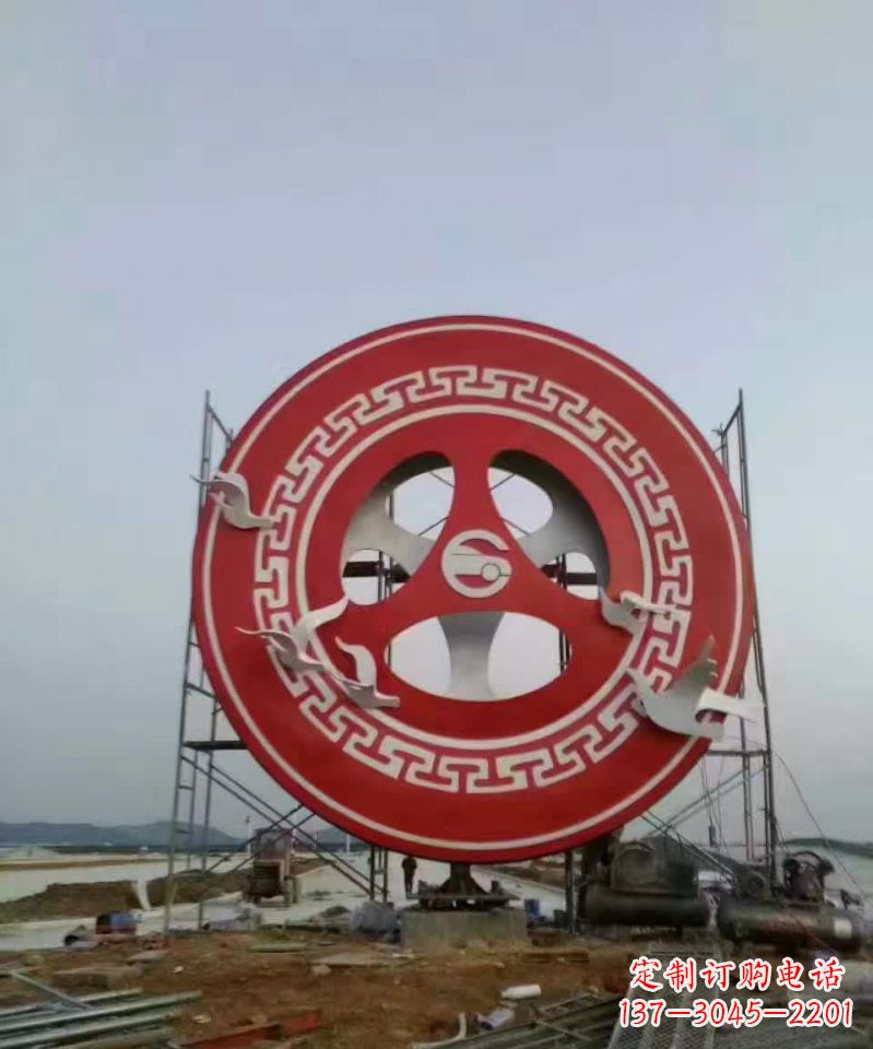 不锈钢铁路标志雕塑