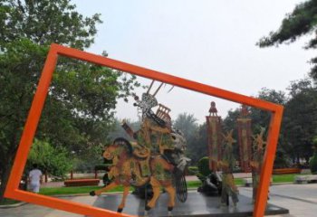 不锈钢皮影戏雕塑传承民间文化的艺术精粹