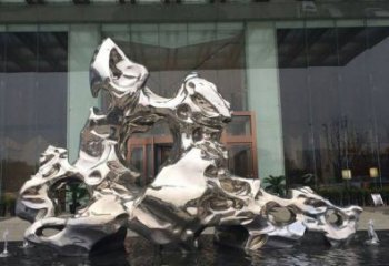 精美太湖石雕塑，不锈钢企业的杰作