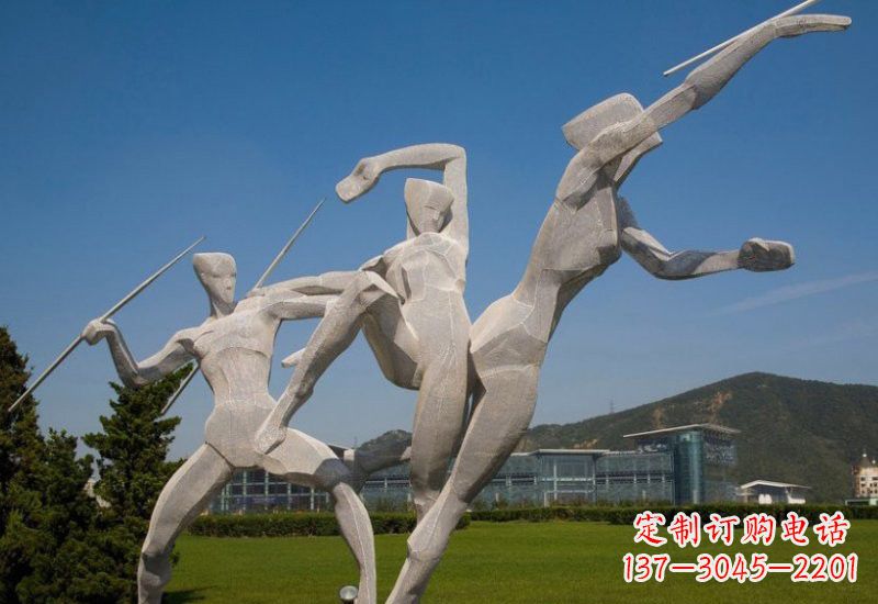 不锈钢投掷标枪人物 雕塑
