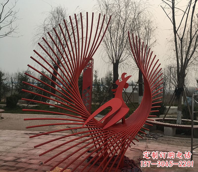 凤凰雕塑 - 不锈钢/网状/凤凰 凤凰雕塑 - 不锈钢/网状/凤凰