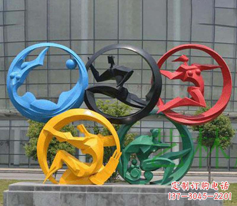 不锈钢五环雕塑1
