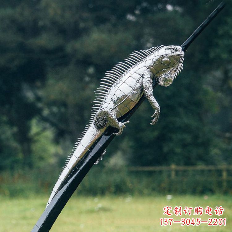 不锈钢蜥蜴雕塑摆件
