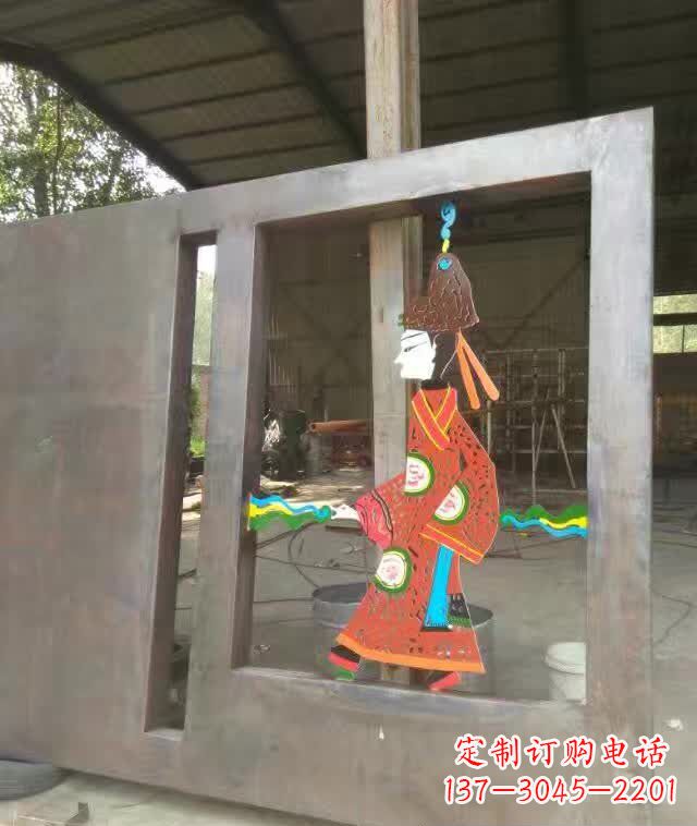 不锈钢戏曲人物雕塑