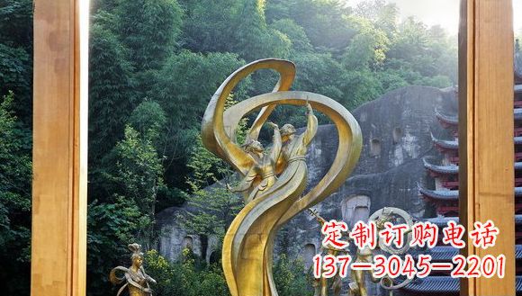 不锈钢仙女跳舞广场景观雕塑