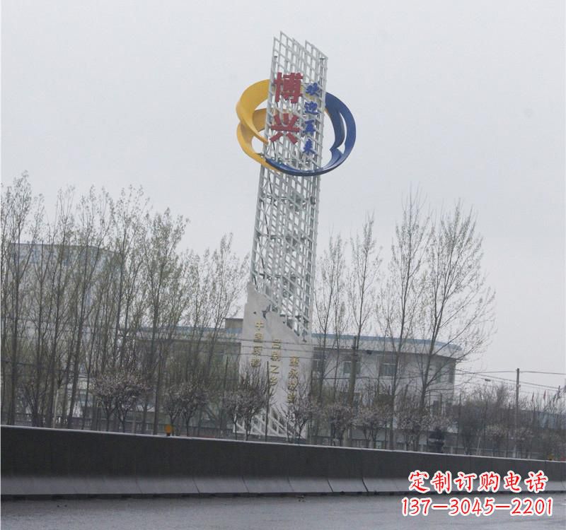 不锈钢现代大型精神堡垒雕塑