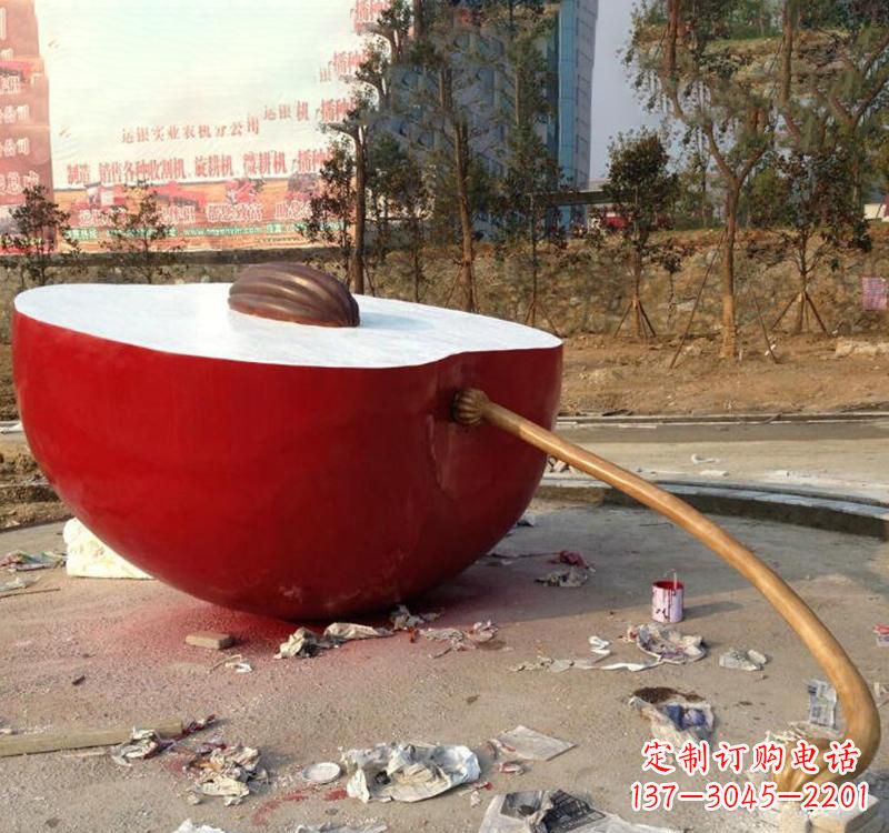 不锈钢/现代/广场/大型/苹果-不锈钢现代广场大型苹果雕塑 不锈钢/现代/广场/大型/苹果-不锈钢现代广场大型苹果雕塑