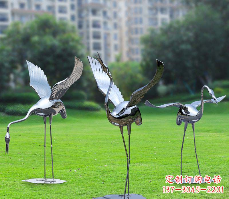 仙鹤雕塑 - 不锈钢/祥瑞/仙鹤 仙鹤雕塑 - 不锈钢/祥瑞/仙鹤