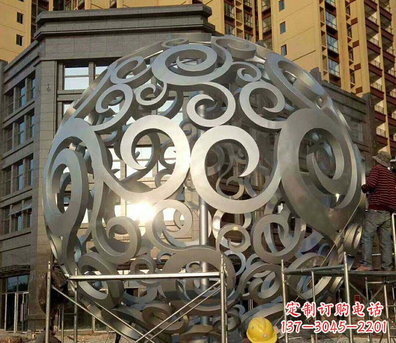 不锈钢祥云广场景观雕塑1