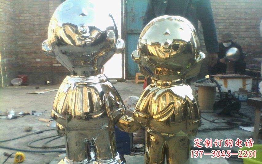 不锈钢小金人景观雕塑