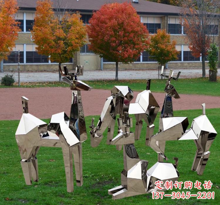 不锈钢小鹿雕塑