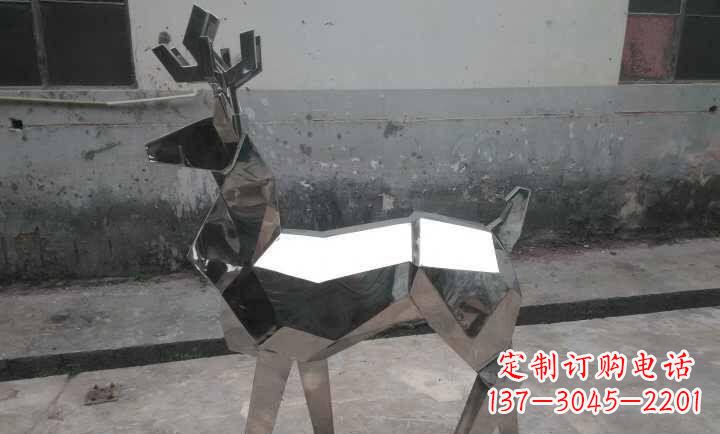 不锈钢小鹿石雕