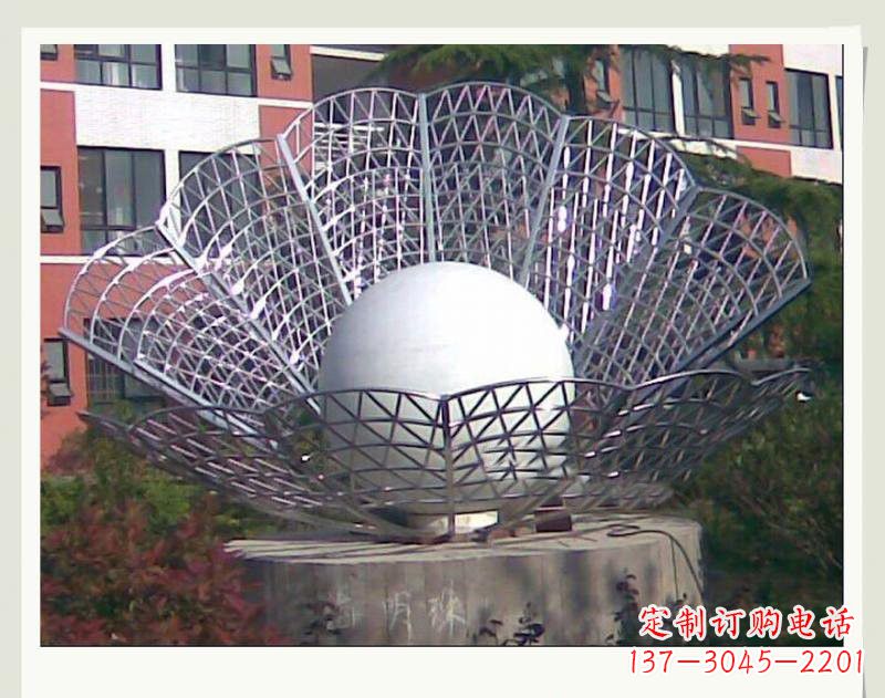 不锈钢小区贝壳珍珠雕塑