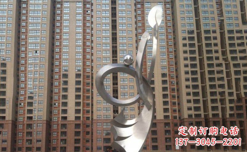 不锈钢小区标志抽象雕塑