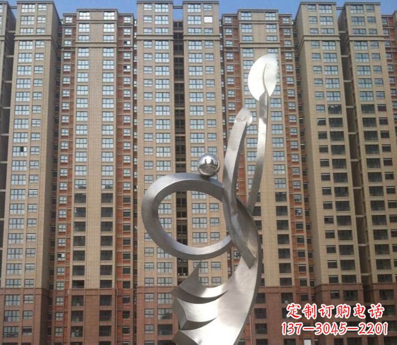 不锈钢小区标志雕塑