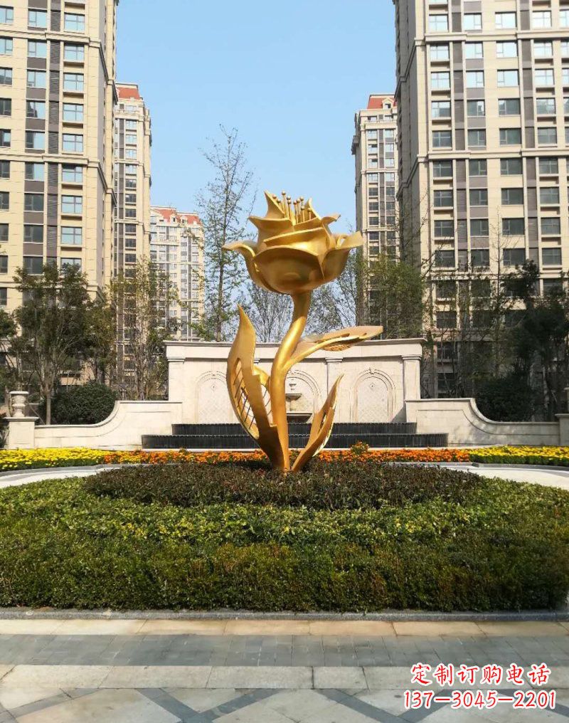不锈钢/小区/玫瑰花-不锈钢小区玫瑰花雕塑 不锈钢/小区/玫瑰花-不锈钢小区玫瑰花雕塑