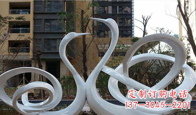 不锈钢小区:美丽的天鹅雕塑 不锈钢小区:美丽的天鹅雕塑