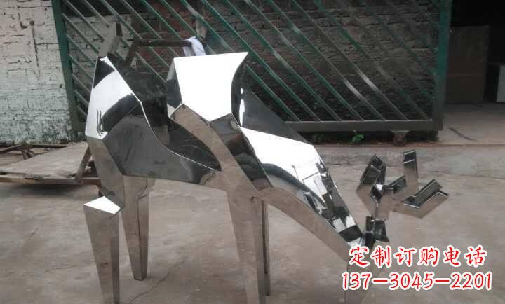 不锈钢小羊雕塑