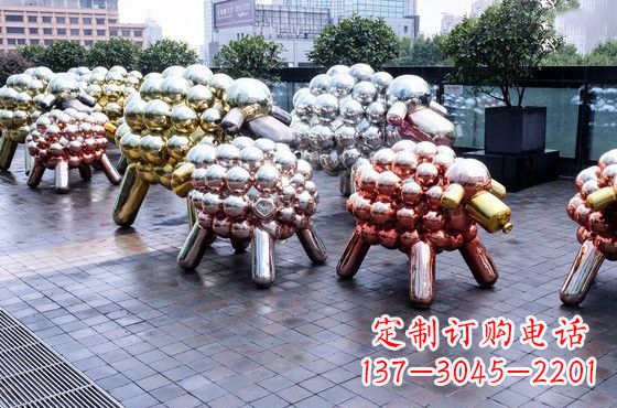 不锈钢肖恩羊雕塑
