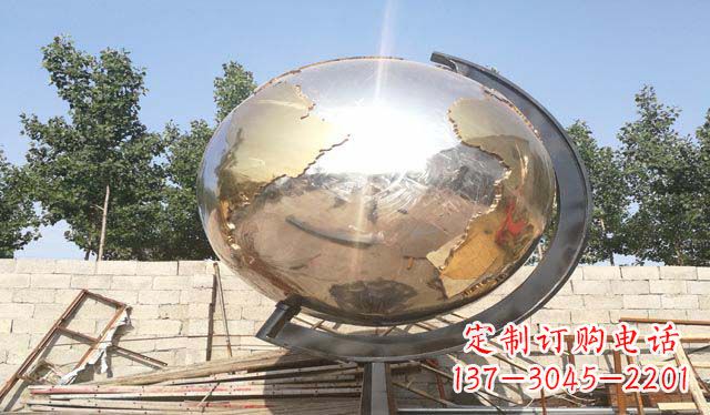 不锈钢校园地球仪雕塑1