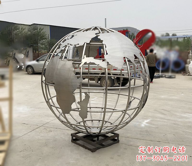 不锈钢校园地球仪雕塑12