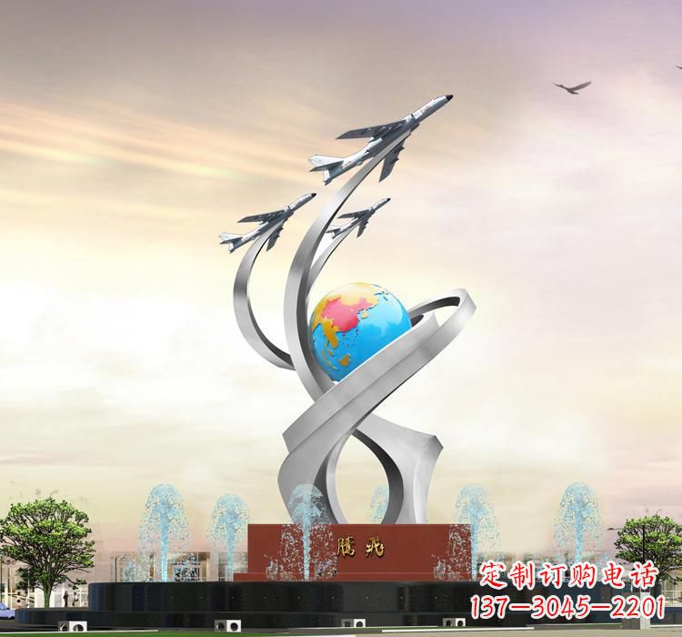 不锈钢校园广场腾飞雕塑