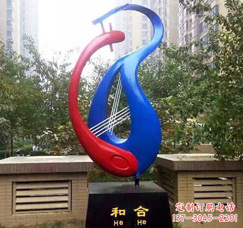 不锈钢校园和合标志雕塑