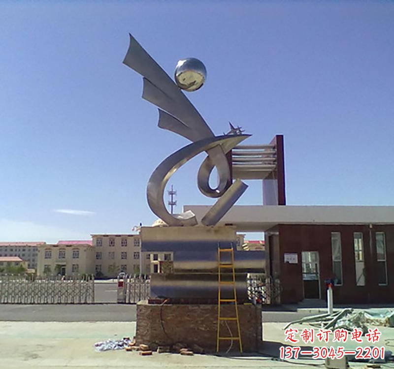 不锈钢校园景观标识雕塑
