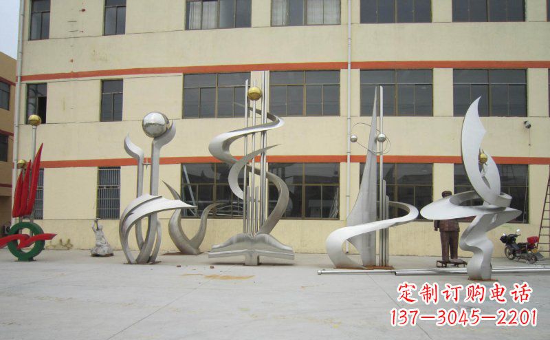 不锈钢校园景观雕塑 (2)