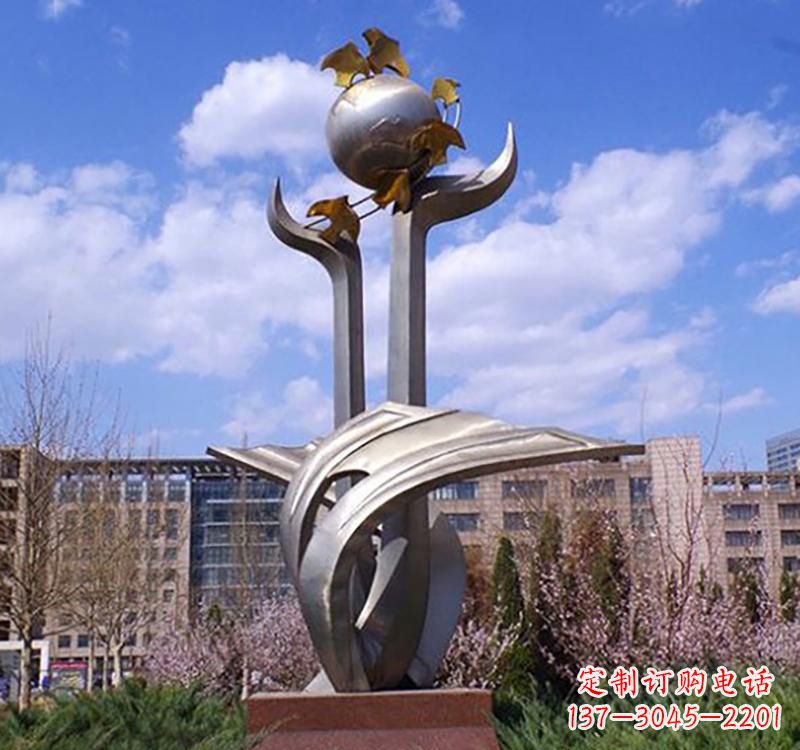 不锈钢校园开拓标志雕塑