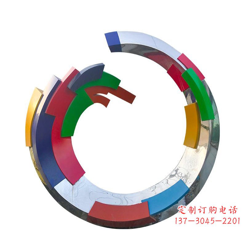 不锈钢校园七彩人生雕塑