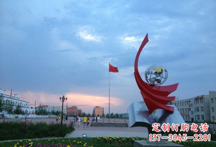 不锈钢校园书山有路雕塑