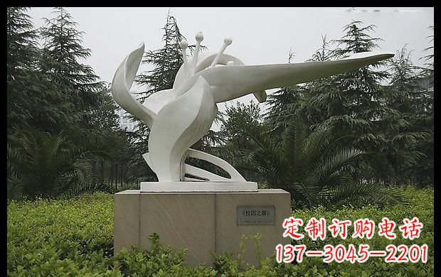 不锈钢校园之春抽象花朵雕塑