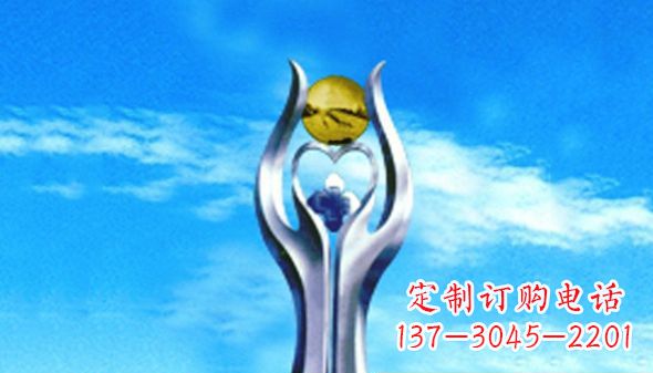 不锈钢心型城市景观雕塑
