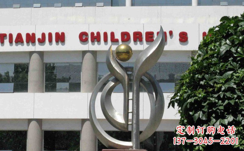 不锈钢学校抽象雕塑