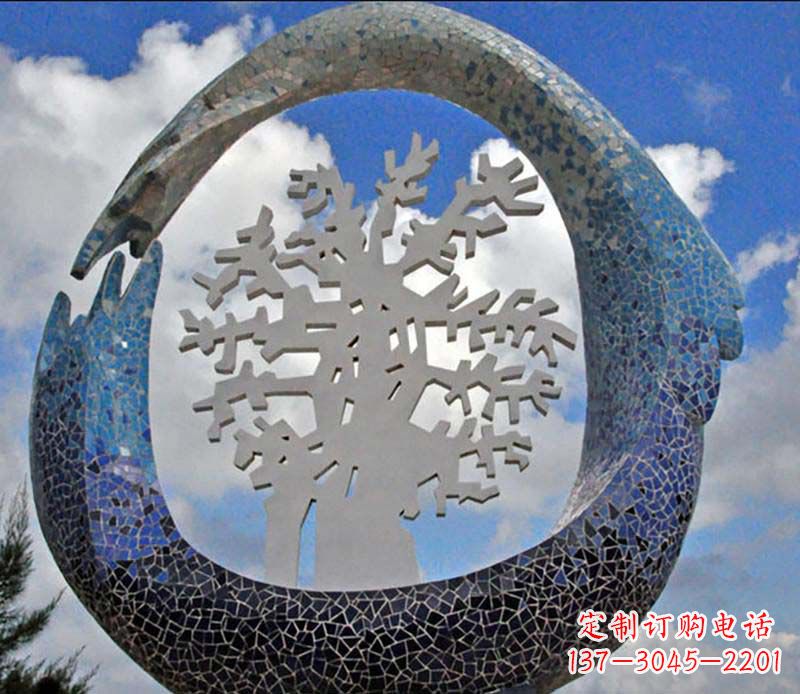 不锈钢雪花雕塑