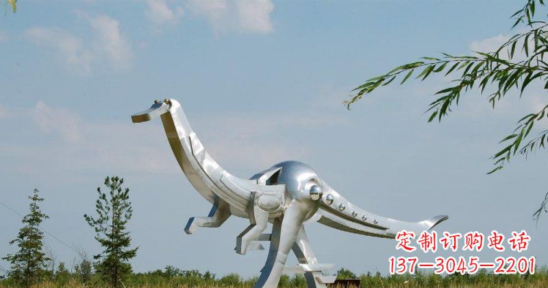 鸭嘴龙雕塑 - 不锈钢/鸭嘴龙/公园/动物 鸭嘴龙雕塑 - 不锈钢/鸭嘴龙/公园/动物