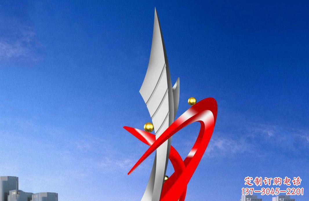 不锈钢扬帆起航景观雕塑