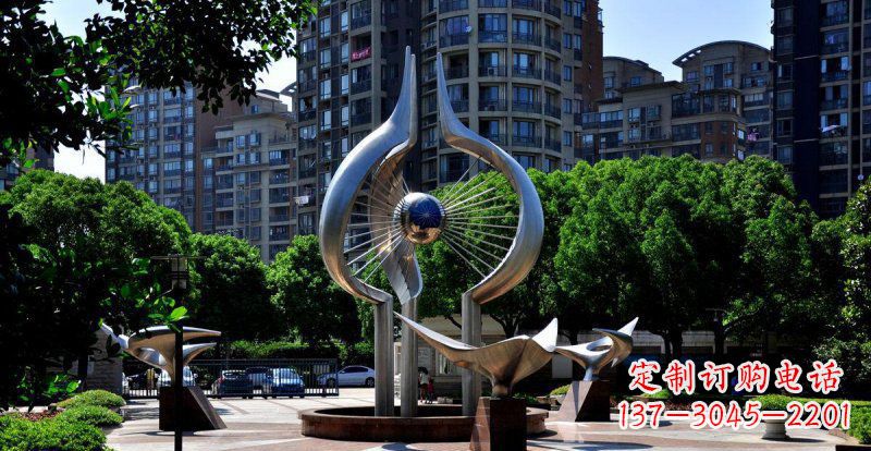 不锈钢阳光下的和平阳光下雕塑