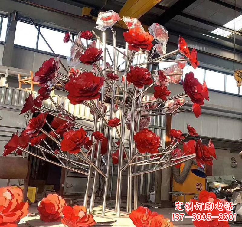 不锈钢艺术花朵雕塑
