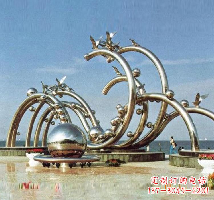 不锈钢艺术景观雕塑2